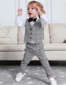 img 2 attached to Stylish Toddler Wedding Gentleman Outfit for Boys - High-Quality Clothing