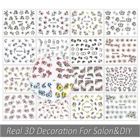 img 2 attached to 💅 Danneasy Butterfly Nail Decals Kit - 30 Self-Adhesive Nail Art Stickers for Women with Bonus Nail File and Wood Cuticle Stick - Manicure Accessories
