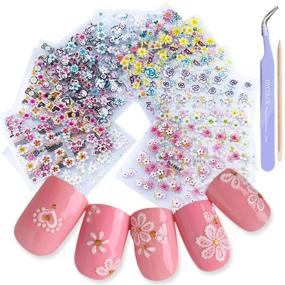 img 4 attached to 💅 Danneasy Butterfly Nail Decals Kit - 30 Self-Adhesive Nail Art Stickers for Women with Bonus Nail File and Wood Cuticle Stick - Manicure Accessories