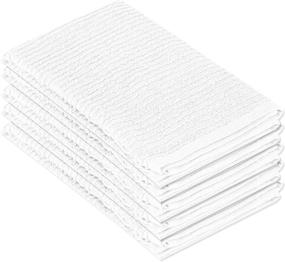 img 1 attached to 👕 DecorRack 5 Pack of 100% Cotton 16 x 19 inch Bar Mop Towels - Ultra Absorbent, Heavy Duty Kitchen Cleaning White Towels (5 Pack)