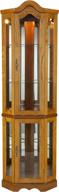 🏺 stylish and space-saving sei furniture lighted corner curio cabinet in golden oak logo
