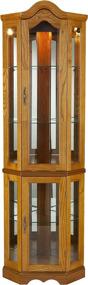 img 4 attached to 🏺 Stylish and Space-Saving SEI Furniture Lighted Corner Curio Cabinet in Golden Oak