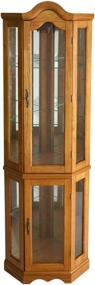 img 3 attached to 🏺 Stylish and Space-Saving SEI Furniture Lighted Corner Curio Cabinet in Golden Oak