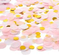whaline round tissue confetti: 6000 pcs paper table wedding confetti dots for festive decor - christmas, weddings, birthdays, baby showers, valentine's day, balloon decorations - 1 inch (pink, white, gold) logo