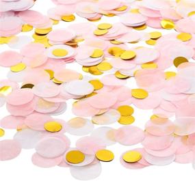 img 4 attached to Whaline Round Tissue Confetti: 6000 Pcs Paper Table Wedding Confetti Dots for Festive Decor - Christmas, Weddings, Birthdays, Baby Showers, Valentine's Day, Balloon Decorations - 1 Inch (Pink, White, Gold)