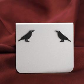 img 3 attached to Stylish Crow Earrings: Exquisite Black Bird Jewelry for Crow Lovers