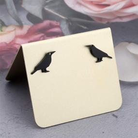 img 2 attached to Stylish Crow Earrings: Exquisite Black Bird Jewelry for Crow Lovers