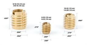 img 1 attached to E-Z LOK EZ-A400 Threaded Inserts for Wood Assortment Kit - Brass & Plain: Ultimate Solution for Woodworking Projects!