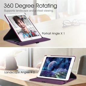 img 1 attached to 📱 Fintie iPad Pro 9.7 Case - 360 Degree Rotating Stand Cover with Smart Auto Sleep/Wake, Purple - Protective Case for iPad Pro 9.7 Inch (2016 Version)