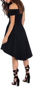 img 2 attached to 👗 Sarin Mathews Women's Off-Shoulder Short Sleeve High-Low Cocktail Skater Dress