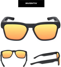 img 2 attached to 🕶️ Inventiv Wireless Bluetooth Audio Sunglasses: Open-Ear Headphones for Music & Hands-Free Calling - Men & Women, Polarized Glasses Lenses (Black Frame/Red Tint)