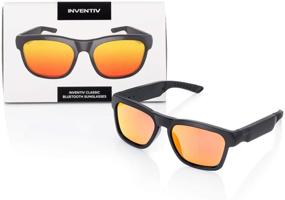 img 4 attached to 🕶️ Inventiv Wireless Bluetooth Audio Sunglasses: Open-Ear Headphones for Music & Hands-Free Calling - Men & Women, Polarized Glasses Lenses (Black Frame/Red Tint)