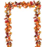 3-pack artificial maple leaf garland for fall decor, indoor outdoor autumn hanging fall leaf vines for wedding, thanksgiving dinner party, and more logo