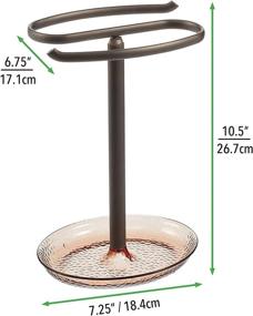 img 2 attached to 🧴 Bronze/Brown 2-Sided mDesign Fingertip Towel Holder Stand with Tray - Perfect for Bathroom Vanity Countertops