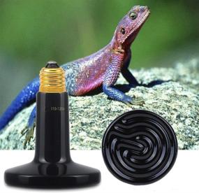 img 3 attached to ETL Listed 2 Pack Wuhostam 100W Infrared Ceramic Heat Lamp, Black Reptile Emitter Bulb for Pet Coop Heater, Chicken, Lizard, Turtle, Brooder, Aquarium, Snake - No Harm, No Light