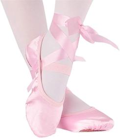 img 1 attached to 🩰 Ballet Slippers for Girls: Gymnastics & Athletic Toddler Shoes