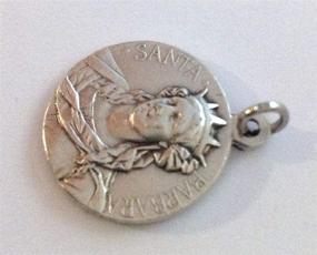 img 2 attached to Silver Tone Saint Barbara Medal - Italian-Made Patroness of Firefighters