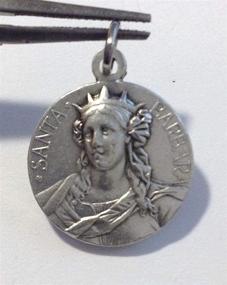 img 3 attached to Silver Tone Saint Barbara Medal - Italian-Made Patroness of Firefighters