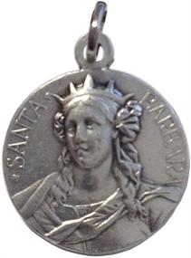 img 4 attached to Silver Tone Saint Barbara Medal - Italian-Made Patroness of Firefighters