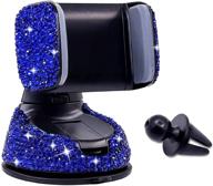 💎 bling rhinestone car stand phone holder for easy view gps screen - luxury car windshield dashboard mount compatible with iphone 6s, 7, 8s, 9, 11, 11pro, 11pro plus (blue) logo