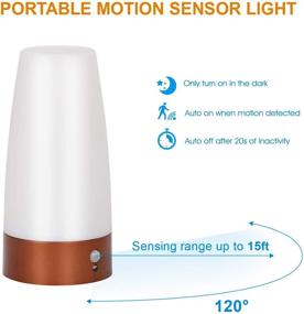 img 3 attached to 🌟 Golden Round Portable PIR Motion Sensor Retro LED Night Light - Battery Operated Wireless Lamp for Kids Room, Nursery, Bedroom, Hallway, Kitchen and More