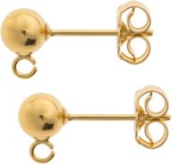 🔶 stylish 14k gold filled ball stud earrings with loop post and dangle connectors in various sizes - yellow gold logo