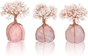 img 2 attached to 🌸 Feng Shui Rose Quartz Crystal Tree on Natural Bonsai Tree Base - Wire Wrapped Tree of Life Ornament for Home, Office, Wealth, and Good Luck – Jovivi