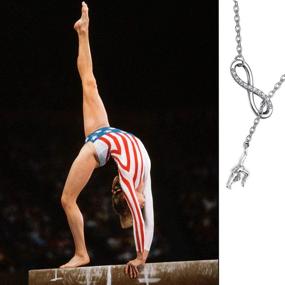 img 2 attached to Gymnast Gift: FUSTMW Gymnastics Y Necklace - Infinity Love Charm Jewelry for Women & Girls