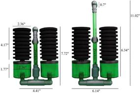 img 2 attached to 🐠 Улучшение качества воды с помощью двойного спонжевого фильтра для аквариума Powkoo для бетты, разведения рыб, и раков.