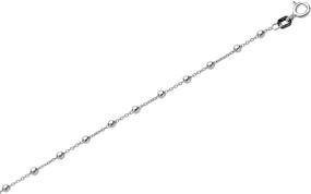img 3 attached to 🔗 Ritastephens Sterling Silver Italian Shiny Ball Bead Link Chain Jewelry: Versatile Anklet or Necklace for Stylish Looks