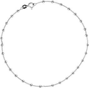img 4 attached to 🔗 Ritastephens Sterling Silver Italian Shiny Ball Bead Link Chain Jewelry: Versatile Anklet or Necklace for Stylish Looks