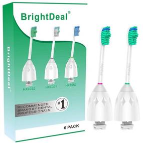 img 1 attached to 🪥 6-Pack Brightdeal Replacement Brush Heads | Compatible with Philips Sonicare Toothbrush Essence Xtreme Elite and Advance HX7022/66