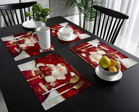 img 2 attached to 🎄 Enhance Your Holiday Décor with Christmas Artwork Store Placemats: Resistant and Festive!