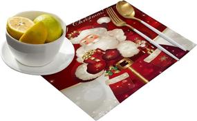 img 3 attached to 🎄 Enhance Your Holiday Décor with Christmas Artwork Store Placemats: Resistant and Festive!