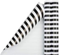 jam paper striped gift wrap - black & white wrapping paper - 50 sq ft total - 2 rolls/pack logo