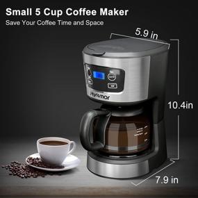 img 2 attached to ☕️ Phyismor 5 Cup Coffee Maker: Programmable, Reusable Filter, Keep Warm, Auto Shut-off - Dark Grey