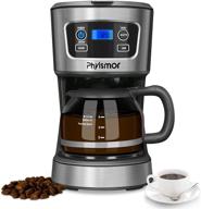 ☕️ phyismor 5 cup coffee maker: programmable, reusable filter, keep warm, auto shut-off - dark grey logo