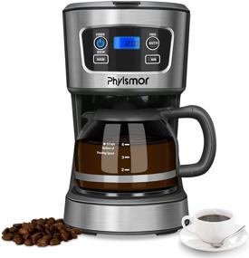 img 4 attached to ☕️ Phyismor 5 Cup Coffee Maker: Programmable, Reusable Filter, Keep Warm, Auto Shut-off - Dark Grey