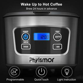 img 3 attached to ☕️ Phyismor 5 Cup Coffee Maker: Programmable, Reusable Filter, Keep Warm, Auto Shut-off - Dark Grey