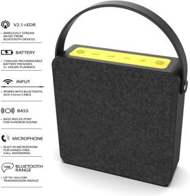 img 2 attached to 🔊 PUNKBOX Portable Wireless Bluetooth Speaker | Dual HD Speakers with Enhanced Bass, AUX Input | Rechargeable Speakerphone for iPhone/Android [Black] - Loud, Powerful, and Noise Cancellation Mic