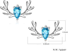 img 3 attached to 🦌 925 Sterling Silver CZ Christmas Gift Deer Stud Earrings for Women and Girls - Long Way