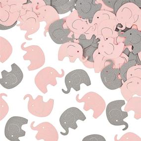 img 4 attached to 🎉 Whimsical Elephant Confetti: 600-Piece Paper Cutouts for Baby Shower, Birthday, and Wedding Parties in Pink and Gray