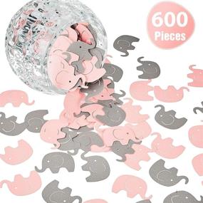 img 3 attached to 🎉 Whimsical Elephant Confetti: 600-Piece Paper Cutouts for Baby Shower, Birthday, and Wedding Parties in Pink and Gray