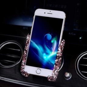 img 3 attached to 💎 Bling Car Phone Mount, Mini Car Dash Air Vent Automatic Phone Holder Universal, 360° Adjustable Crystal Auto Car Stand Phone Holder - Ideal Car Accessories for Women and Girls