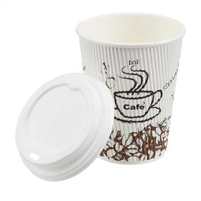 img 3 attached to Amazon Basics 12 oz Café Design Insulated ☕ Ripple Wall Hot Cups with Lids - Pack of 100