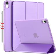 📱 imieet ipad air 4 case 2020 - 10.9 inch lightweight slim cover with translucent frosted hard back, clove purple [supports touch id] - ipad air 4th generation case logo