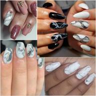 exquisite marble nail art stickers: full wraps for perfect gradient manicures - 12 sheets logo