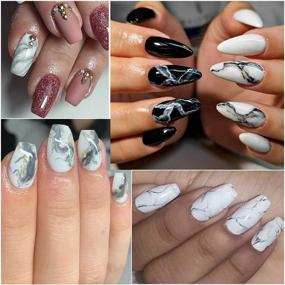 img 4 attached to Exquisite Marble Nail Art Stickers: Full Wraps for Perfect Gradient Manicures - 12 Sheets