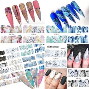 img 2 attached to Exquisite Marble Nail Art Stickers: Full Wraps for Perfect Gradient Manicures - 12 Sheets