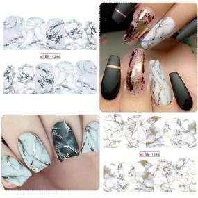img 1 attached to Exquisite Marble Nail Art Stickers: Full Wraps for Perfect Gradient Manicures - 12 Sheets